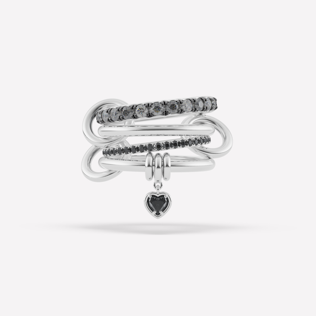 Inara Heart Silver Noir