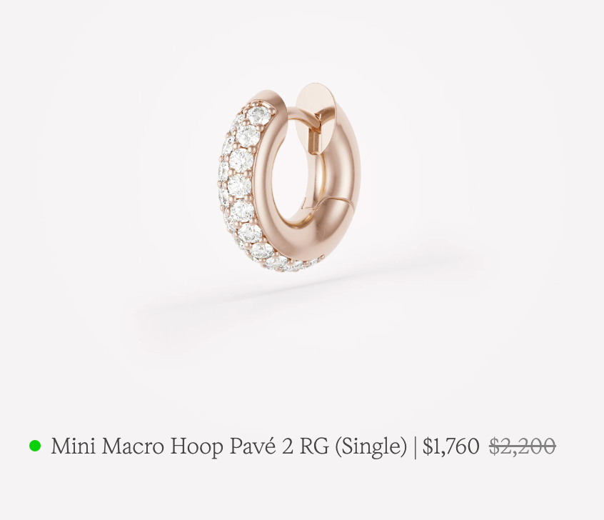 Mini macro hoop pave 2 RG PAIR