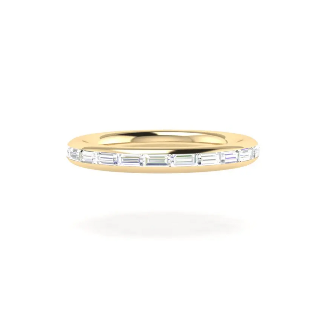 2.8mm YG baguette white diamond size 8.5 for Ellory 50% payment