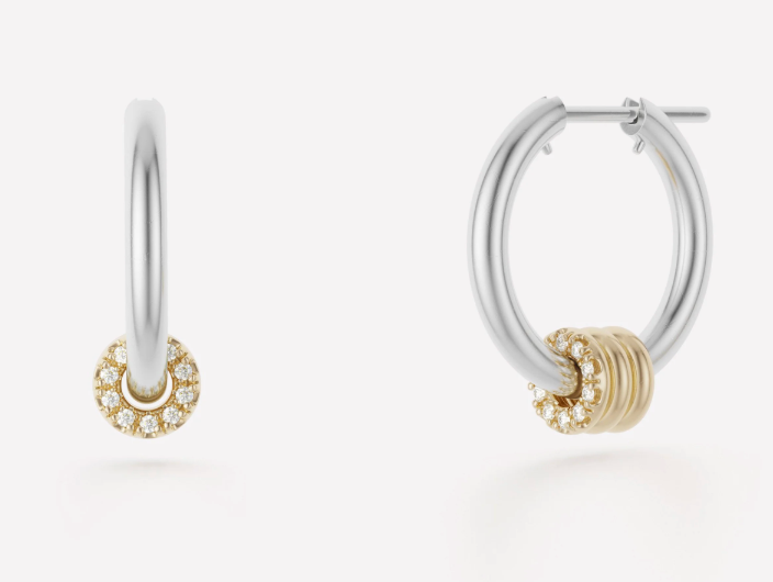 Custom Ara Deux Earrings in White Gold for Megan