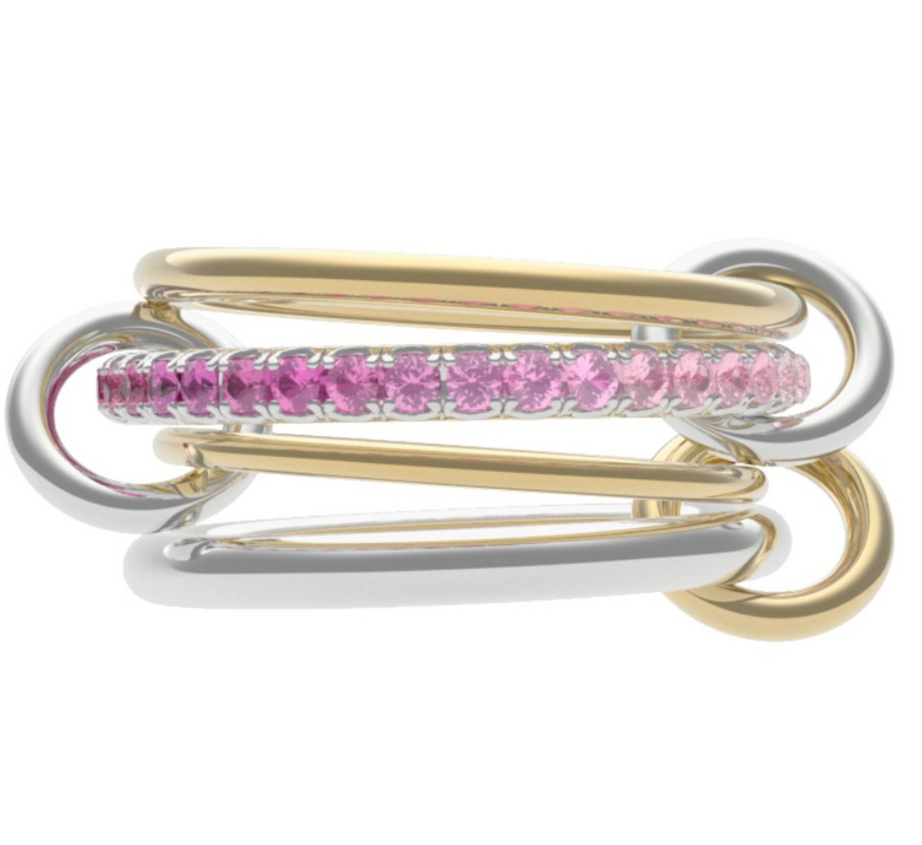 Custom 4 band pink ombre, size 6