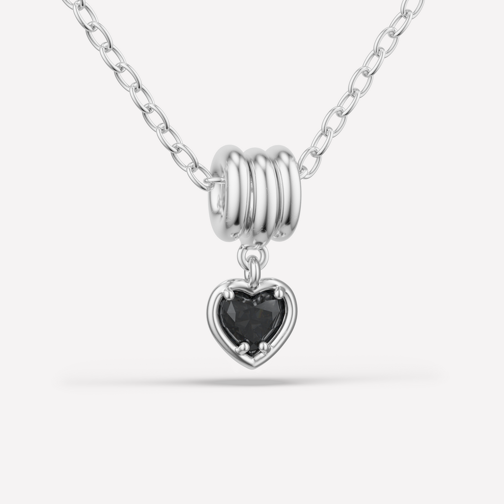 Vesta Heart Silver Noir Necklace (VIP)