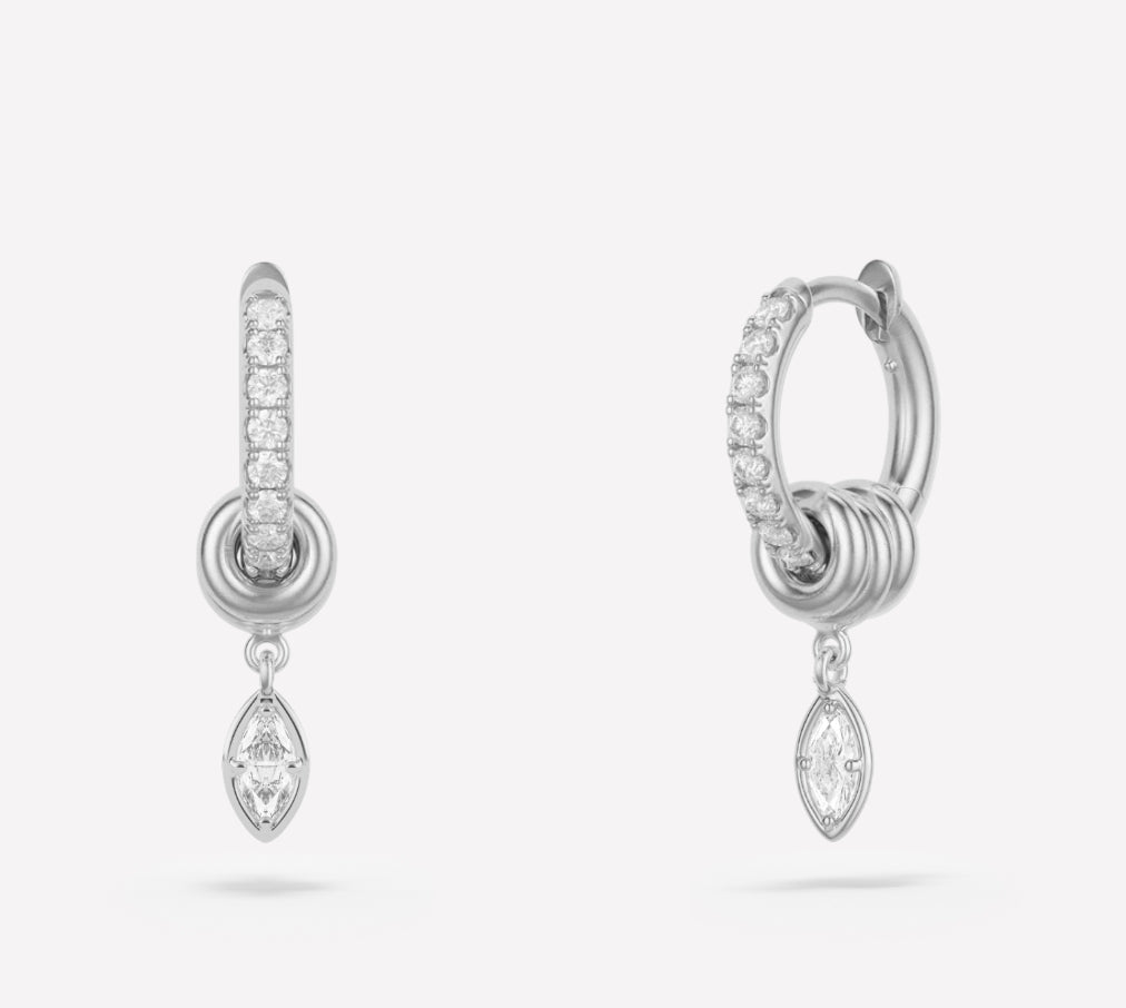 Zahra Marquise Silver Pavé